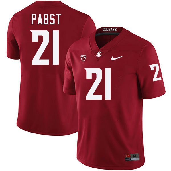 Carter Pabst WSU Cougars Jersey.Washington State Cougars #21 Carter Pabst Jersey Youth-Crimson